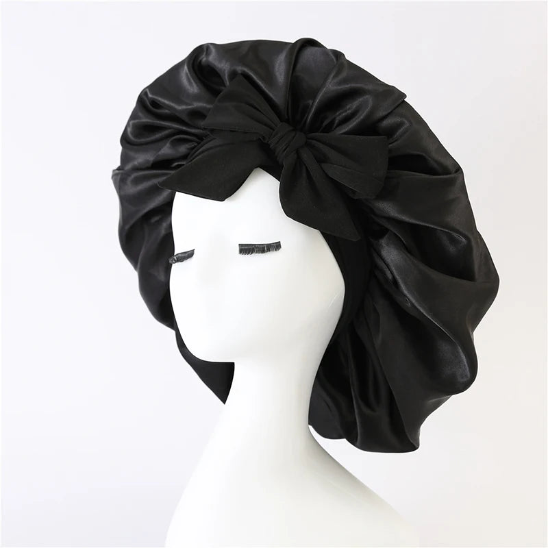 Bow Silk Bonnet - NoirLuxxe